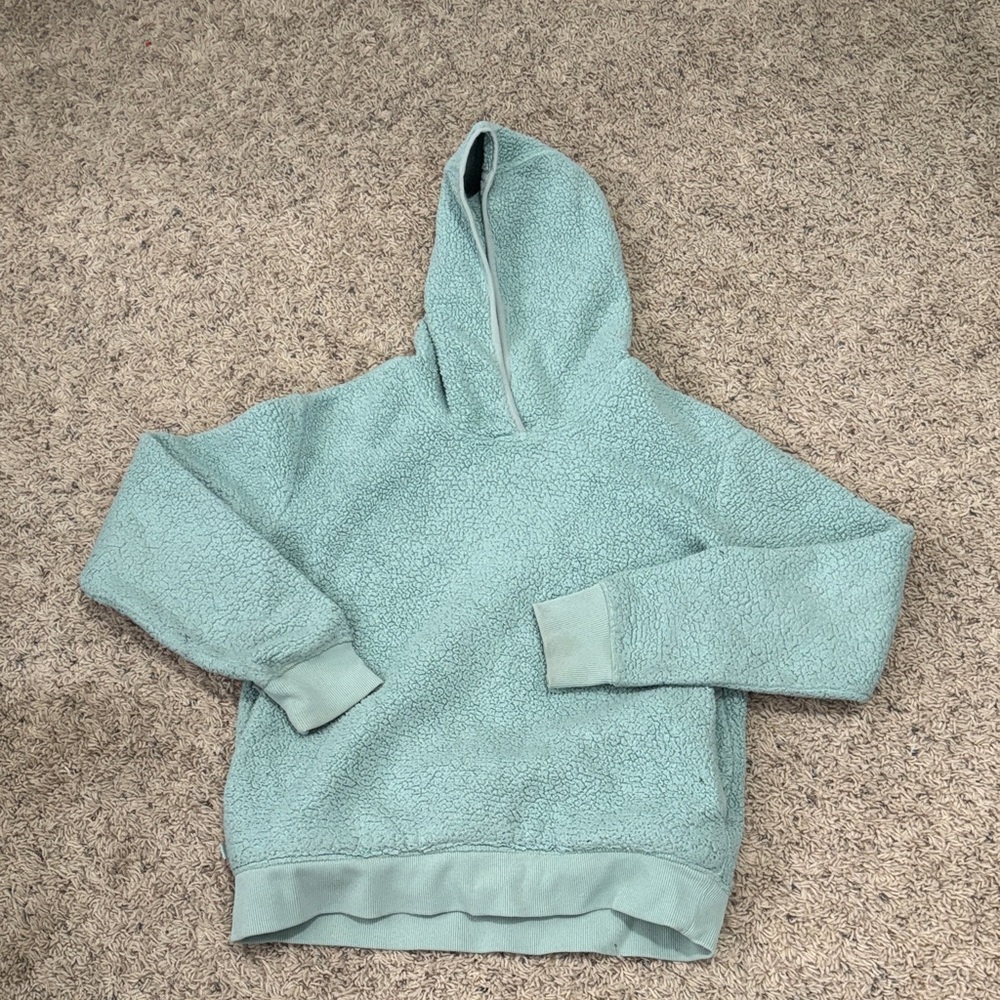 Athleta Girl Soft Teal Sherpa Hoodie